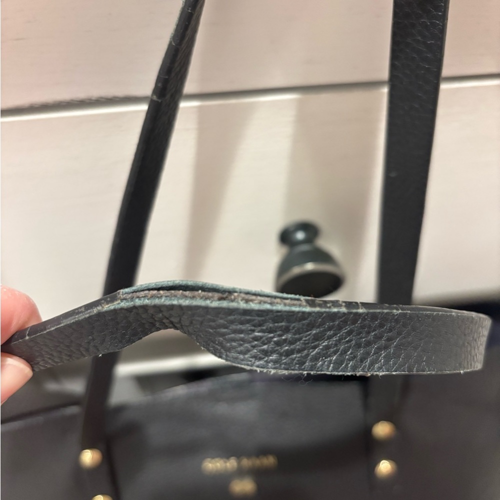 Cole Haan Black Pebbled Leather Tote - Picture 3 of 4